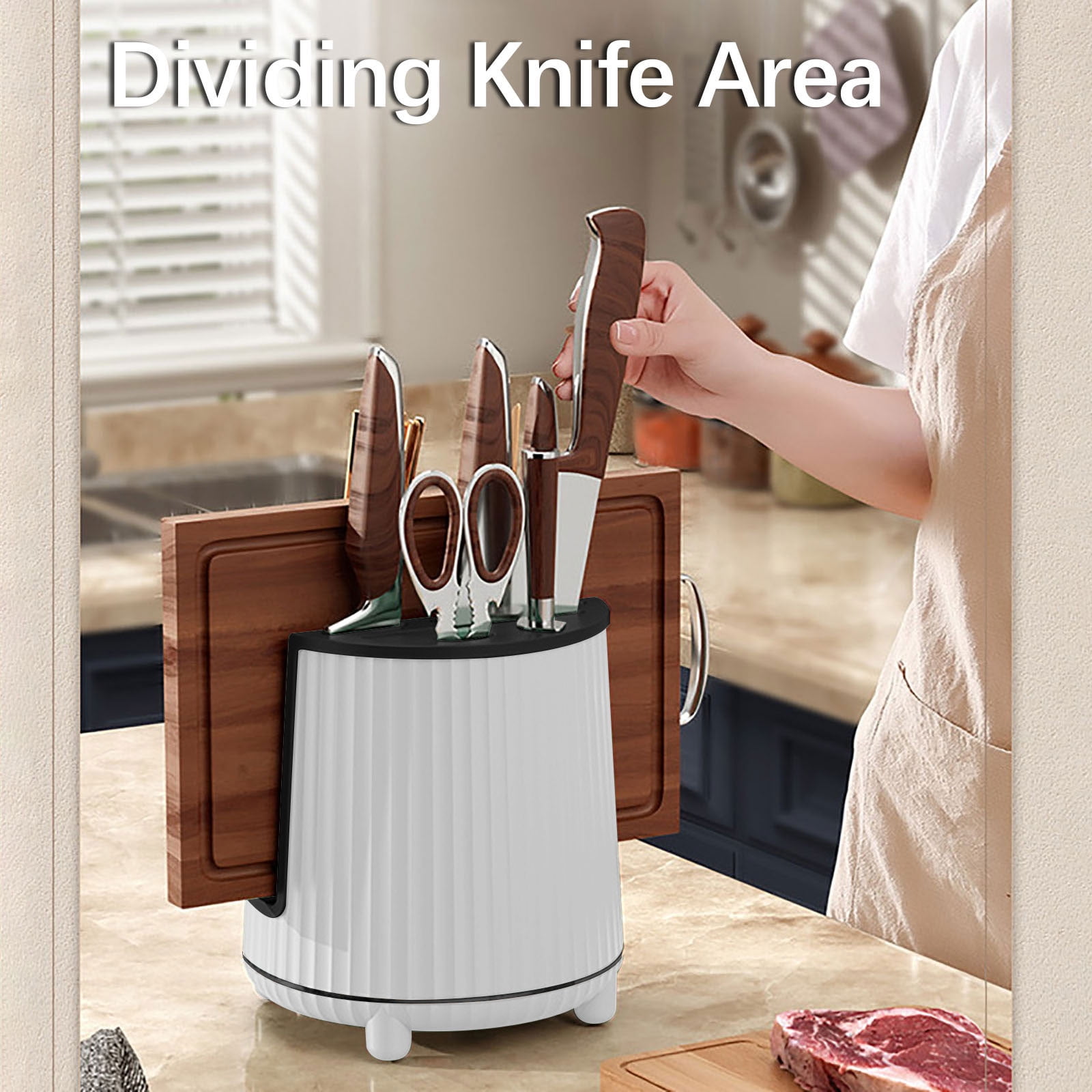 TOPUUTP Rotary Kitchen Organizer Rotating Tool Storage Shelf for Knives