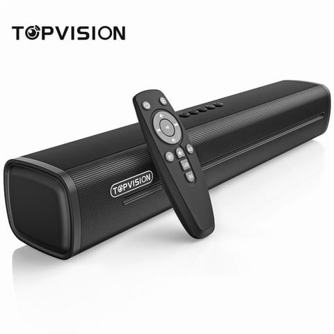 TOPVISION 2.1 Ch Sound Bar for TV, Bluetooth 5.4 Sound Bar with Subwoofer with HDMI ARC/Optical/Aux/USB, 3D Surround Sound System for gifts