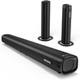 thumbnail image 1 of TOPVISION 2.2CH Sound Bar for TV, 100W TV Sound Bar with Bluetooth 5.3/HDMI ARC/Optical/AUX/USB, 3 Equalizer Modes, Bass Effect, 2 in 1 Detachable Soundbar for TV/PC/Gaming/Projectors, 1 of 8