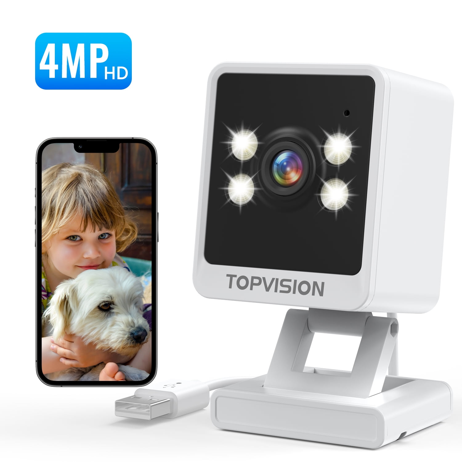 TOPVISION Wireless Security Camera, 2K WiFi Camera with Outdoor Night  Vision, IP66 Outdoor Waterproof Camera for Home Security System,  Surveillance
