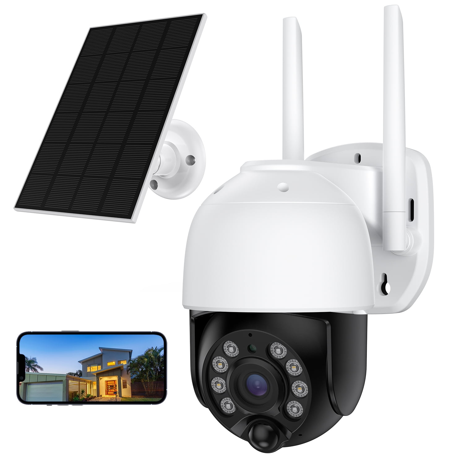 TOPVISION 2K Solar Security Camera Outdoor, Security Camera Wireless WiFi  with with Spotlight, 4X Digital Zoom, 360° View, PIR Motion Detection, Full  Color Night Vision, IP66 Waterproof, Two-Way Talk - Walmart.com