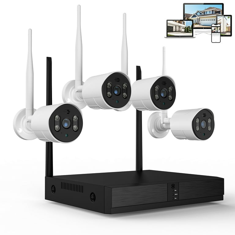 TOPVISION 4pcs Security Wired Camera System, 8CH 3MP NVR Home Security,  1080P IP Security Surveillance Cameras with Color Night Vision, IP66