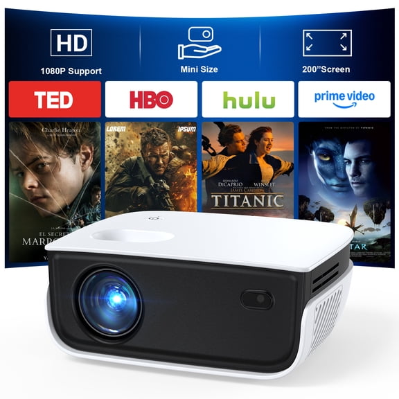 TOPVISION 1080P Mini Projector with Bluetooth,Keystone Correction,up to Support 240'' Screen