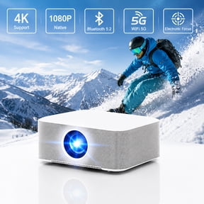 TOPVISION 4K Movie Projector with WiFi and Bluetooth, Native 1080P FHD Mini Projector, Auto Keystone & Electric Focus, Outdoor Projector for Home Theater, Compatible with Phone/Laptop/PS5