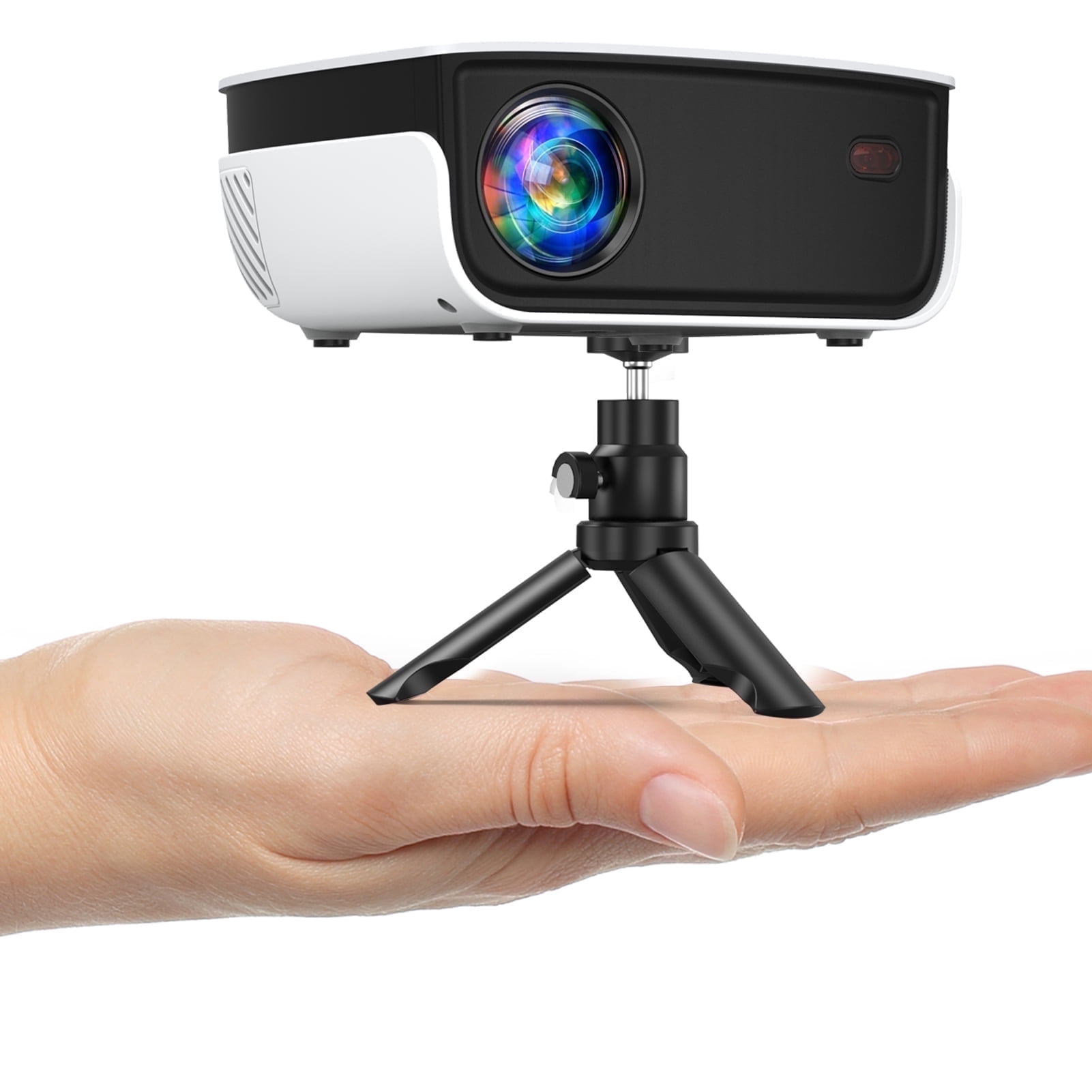 TOPVISION Bluetooth LCD Mini Projector,Support 1080P FHD, with Remote, AV Cable & More, White, 1 Count TOPVISION Bluetooth LCD Mini Projector,Support 1080P FHD, with Remote, AV Cable & More, White, 1 Count