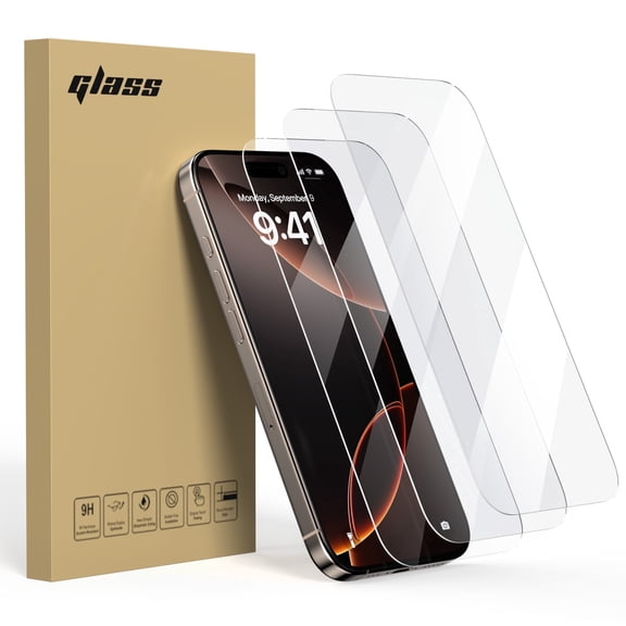 TOPVISION 3-Pack Screen Protector for iPhone 16 Pro(6.3"), HD Clear Tempered Glass, Case Friendly
