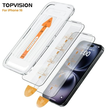 TOPVISION Screen Protector for iPhone 16 Tempered Glass HD Clear Easy Installation (2 Pack)