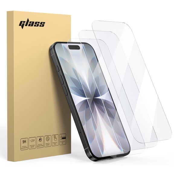 TOPVISION 3-Pack Screen Protector for iPhone 17(6.3"), HD Clear Tempered Glass, Case Friendly