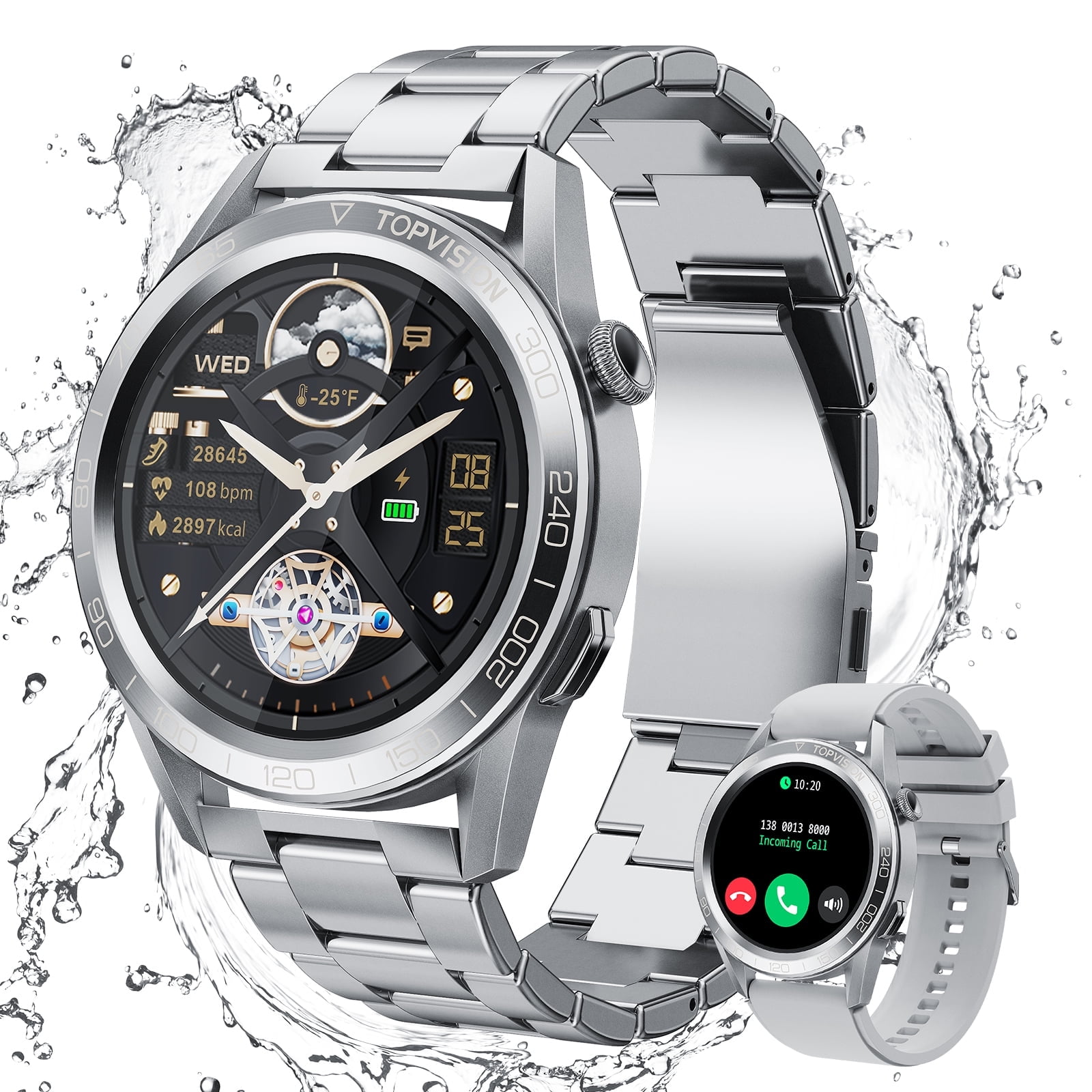 TOPVISION Reloj Inteligente para Hombres y Mujeres, Rastreador de ...