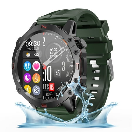 TOPVISION Smart Watch for Men Women, Fitness Tracker with 100+ Sport Modes for Android & iOS, Green