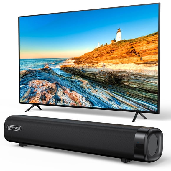 TOPVISION Sound Bar for TV, 50W Bluetooth 5.4 Soundbar with Subwoofer, 3D Surround Sound System with Optical/AUX/RCA/USB