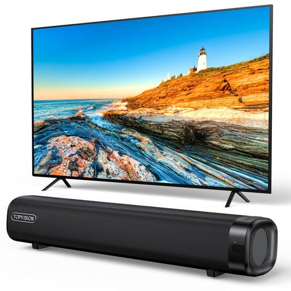TOPVISION Sound Bar for TV, 50W Bluetooth 5.4 Soundbar with Subwoofer, 3D Surround Sound System with Optical/AUX/RCA/USB