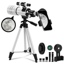 TOPVISION Telescope, 70mm Telescopes for Adults & Kids, 300mm Portable Refractor Telescope (15X-150X) with a Phone Adapter & Adjustable Tripod for Astronomy Beginners, Gift for Kids