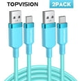 thumbnail image 1 of TOPVISION USB-C Cable, [2 Cables 6FT] Type C Charger Cord Nylon Braided, 3.1A Type C Fast Charging Cable, Compatible with iPhone15/16 Series, Samsung, Pixel, Moto, Android, 1 of 8