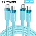 thumbnail image 1 of TOPVISION Fast Charge Cable, 2Pack [6FT Fast Charging Cables] 3.1A Nylon Braided Type-C Charger Bundle for iPhone 15/16, Samsung Galaxy S23/S24, Pixel 7/8, Moto G Power & Android Devices​​, 1 of 8