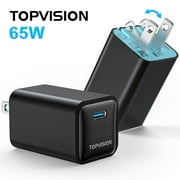 TOPVISION USB-C Charger Block 65W, Fast Charging Wall Charger Adapter for Apple, Android, 1 Pack