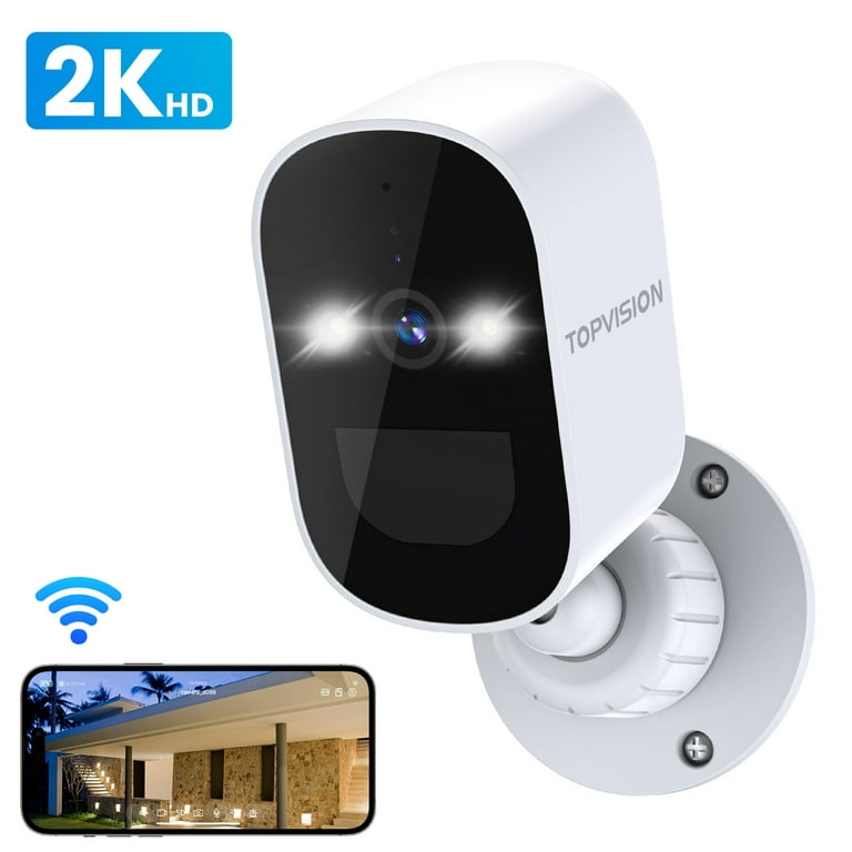 NETVUE Security Cameras Wireless Outdoor, 2.5K 4MP 2.4G WiFi Strobe  Light/Spotlight Home Security System with Motion Detection and Siren,  Two-Way