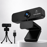 TOPVISION 2K QHD Webcam for PC, USB Computer Camera with Microphone, Plug & Play Web Camera for Desktop Computer/Laptop, Zoom,Google Meet,Teams, Streaming, Compatible with Windows Mac Linux