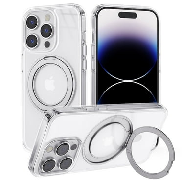 TOPVISION iPhone 14 Pro Case MagSafe Compatible, Acrylic Phone Case with 360° Magnetic Ring Stand