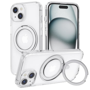 TOPVISION iPhone 15 Case MagSafe Compatible, Acrylic Phone Case with 360° Magnetic Ring Stand