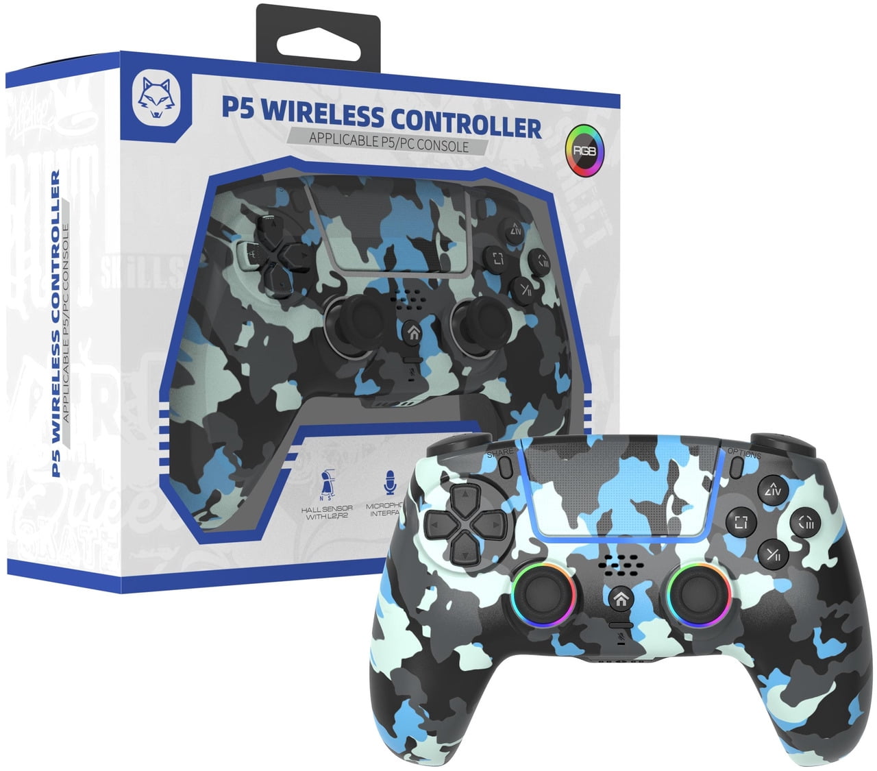 Trigger Pro Lights TOPWOLF PS5 Controller Wireless with Hall Effect Joysticks & Triggers ...
