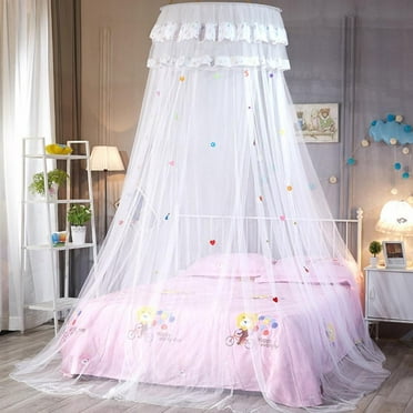 TOPWONER Canopy Bed Curtain,Elegant Dome Bed Netting Canopy Curtains for Twin Full Queen King Size Bed, Quick Easy Installation