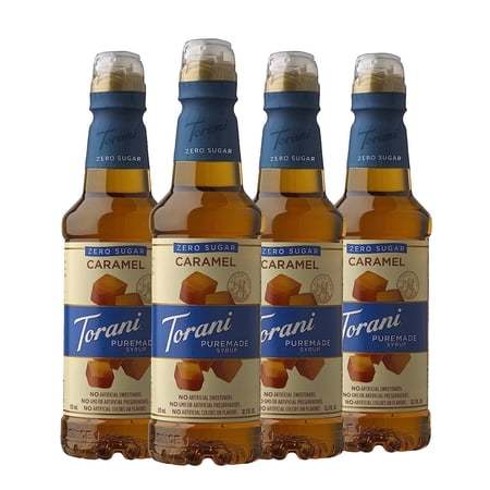 Torani Puremade Caramel Zero Sugar Syrup 375 ml - Pack Of 4