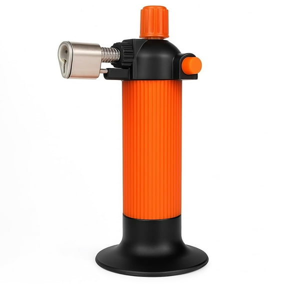 TORCH 6" (15.2 cm) Butane Micro-Torch | Vibrant Orange & Black | 2.75" (7 cm) Stable Base | Hands-Free & Lightweight Design |