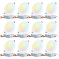 thumbnail image 1 of TORCHSTAR 12-Pack 6" Gimbal LED Recessed Light with J-Box Dimmable Air Tight, 2700K/3000K/3500K/4000K/5000K 5 Color Temperature Selectable, 1 of 7