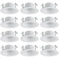 thumbnail image 1 of TORCHSTAR 12Pack 4 Inch Classic White Recessed Light Trim, Metal Can Light Trim, Step Baffle with Ring, Fit Halo/Juno Remodel Recessed Housing, 4 Inch Light Trim for PAR16, PAR20, R20, White, 1 of 5