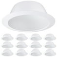 thumbnail image 1 of TORCHSTAR 12Pack 6 Inch Integrated Can Light Trim, One Piece Baffle Trim, Full Metal, Fit Halo/Juno Remodel Recessed Housing, White, 1 of 6