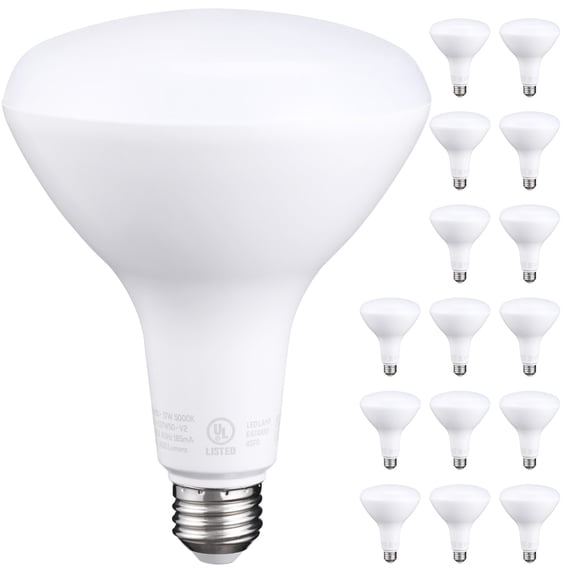 TORCHSTAR 16-Pack BR40 LED Light Bulbs, 17W=100W, 1400lm, Dimmable, E26 Base, Indoor Flood Light for Cans, Recessed Kit, UL Listed, 5000K Daylight