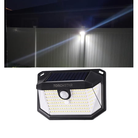 TORCHSTAR Wireless LED Solar Motion Sensor Lights for Patio, Water & Weatherproof, Black