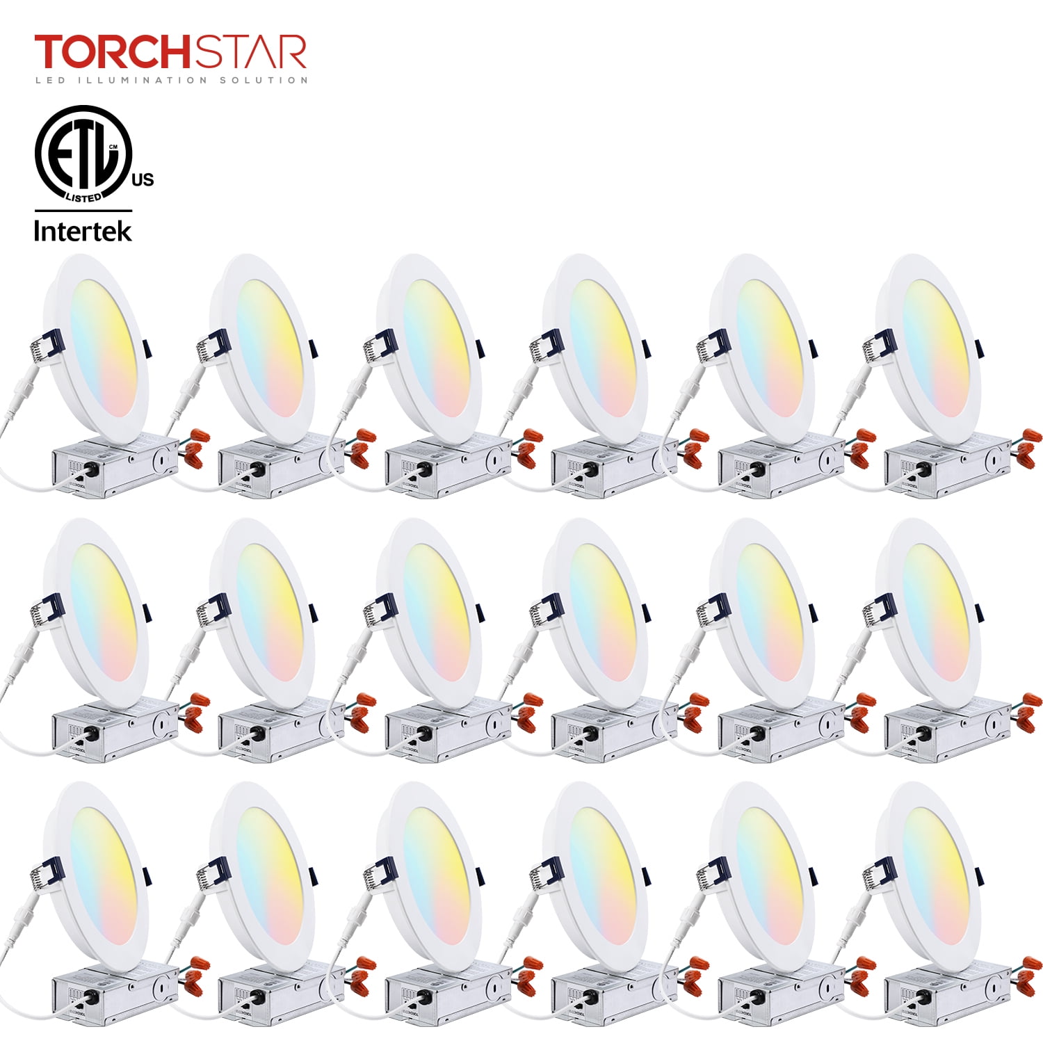 6-Inch White Ultra-Thin Dimmable LED Recessed Lighting Kit