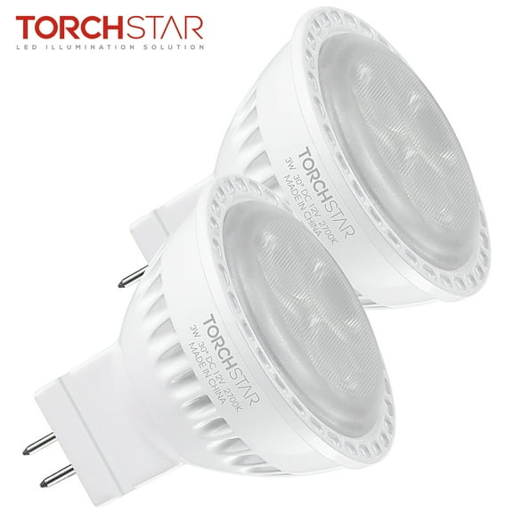 TORCHSTAR 2-Pack MR11 LED Bulbs, GU4 Base Spotlight Bulb, for Track Lighting, Recessed Light, Landscape Lights, Accent Lighting