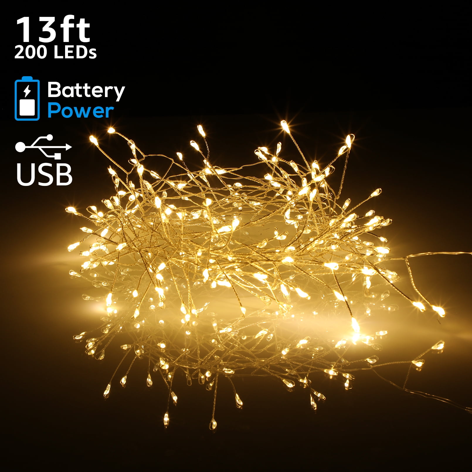 TORCHSTAR 200 LED Copper Wire String Lights, Mini LED String Lights for