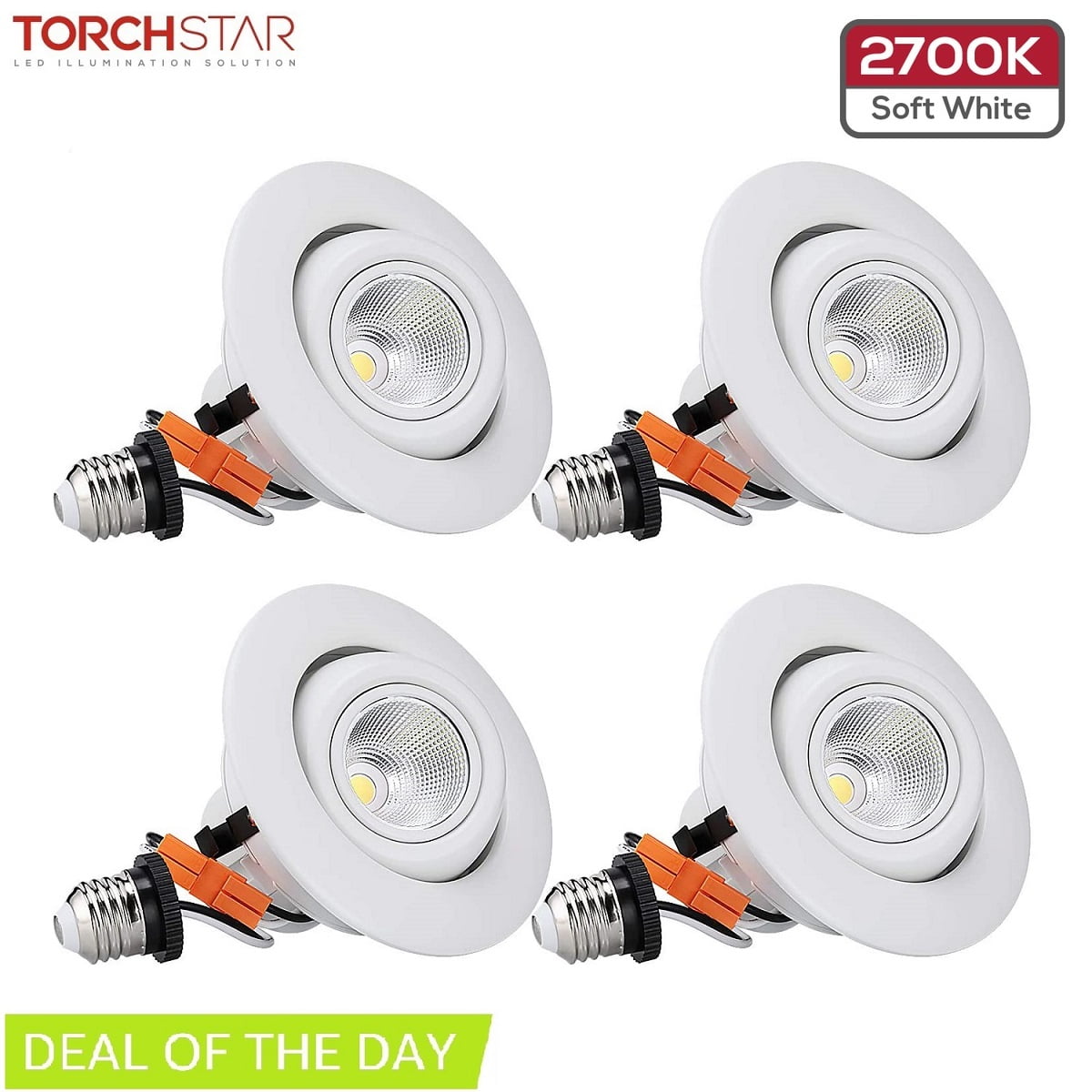 TORCHSTAR 4 Inch 10W Adjustable LED Recessed Downlight for Living Room