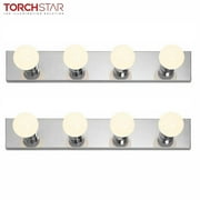 TORCHSTAR 4-Light Bathroom Vanity Light Bar, Modern Home Decor Makeup Mirror Lighting, E26 Base, Pack of 2
