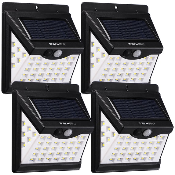 TORCHSTAR 4 Pack 40 LEDs Motion Sensor Outdoor Lights Security Flood Light Wall Lamp for Outside Garage Yard