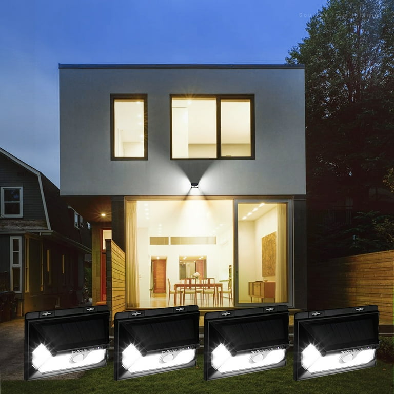 TORCHSTAR 4 Pack Solar Security Lights, White TORCHSTAR 4 Pack Solar Security Lights, White