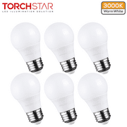 TORCHSTAR 5.5W A15 LED Light Bulbs, 40 Watt Equivalent, Dimmable, 3000K Warm White, E26 Medium Base, G45 Bulb Shape, for Ceiling Fan, Desk Lamp, Vanity Mirror, Pack of 6