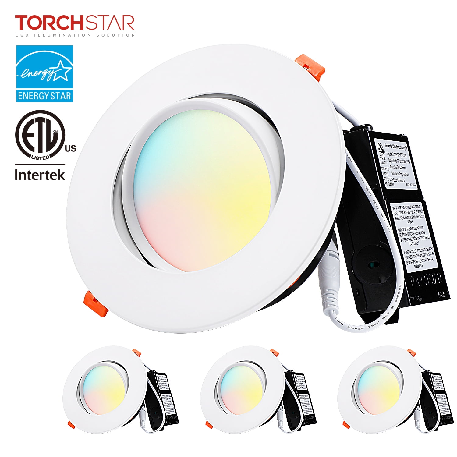 Torchstar 13.5 w 6 inch gimbal led cheap recessed light with junction box air tight