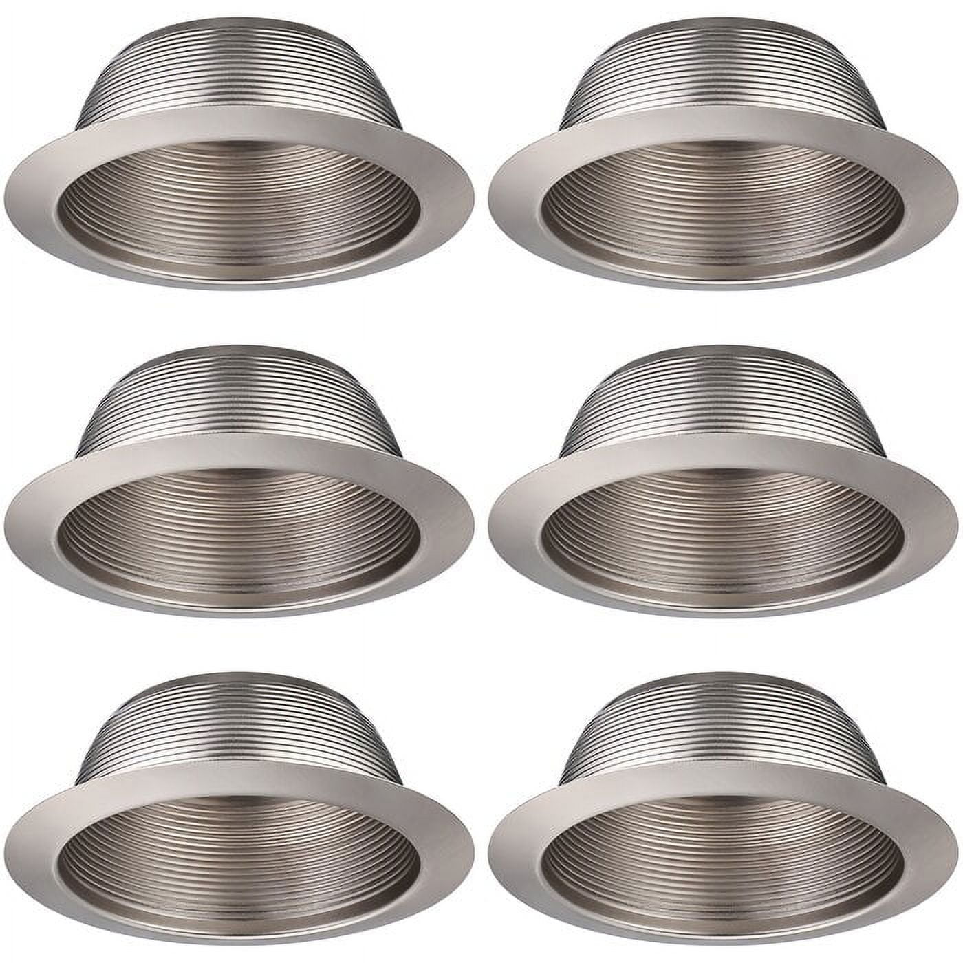 TORCHSTAR 6Pack 6 Inch Metal Recessed Can Light Trim, Satin Nickel Step ...