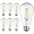thumbnail image 1 of TORCHSTAR 75W Watt Equivalent ST64/ST19 LED Light Bulb, E26 Edison Base, Dimmable, 2700K Soft White , Pack of 6, 1 of 8