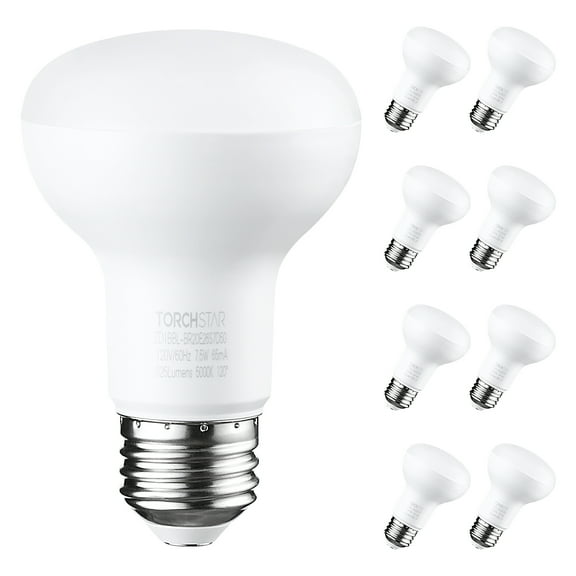 8 Pack 7.5W LED Lights BR20 R20 Dimmable LED Light Bulbs, Flood Light Bulb Indoor, 5000K Daylight