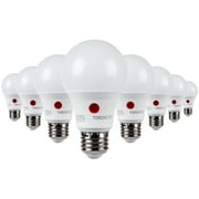 TORCHSTAR 8 Pack Dusk-to-Dawn A19 LED Light Bulbs for Porches, 60W Equivalent, 5000K Daylight