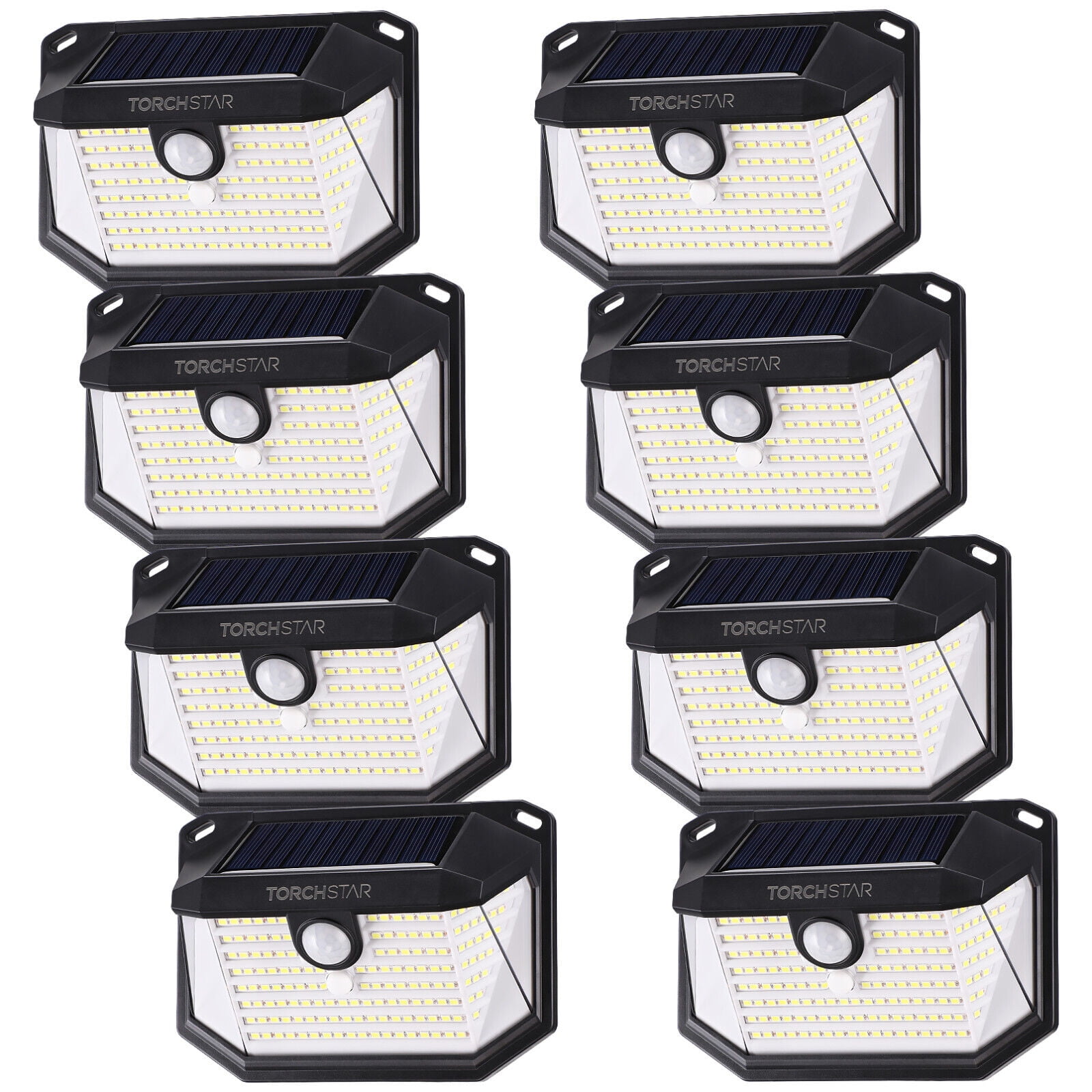 TORCHSTAR 3 Pack Outdoor LED Solar Motion Sensor Lights, Wireless Outdoor Wall Lighting, Black TORCHSTAR 3 Pack Outdoor LED Solar Motion Sensor Lights, Wireless Outdoor Wall Lighting, Black