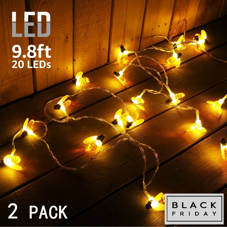 CoreLife Outdoor Solar String Lights - Honey Bee Shaped 19.75ft 30 Warm White LED Lights Waterproof Solar Powered Fairy Garden Lights CoreLife Outdoor Solar String Lights - Honey Bee Shaped 19.75ft 30 Warm White LED Lights Waterproof Solar Powered Fairy Garden Lights