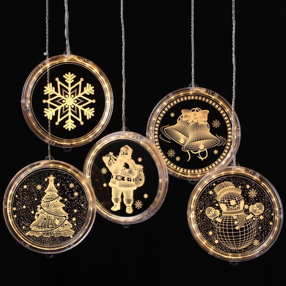 TORCHSTAR Christmas Decoration LED String Lights 3D Visual Effect Light USB Operated, 5 LEDs, 2800K Soft White