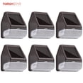 thumbnail image 1 of TORCHSTAR Dusk-to-Dawn LED Solar Fence Lights for Patio, Backyard, Stairs, 4000K Cool White, Oil Rubbed Bronze, Pack of 6, 1 of 7